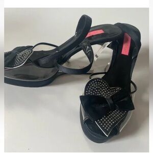 Vintage Betsey Johnson 9 heels Lucite wedge heels heart Anthropologie ModCloth